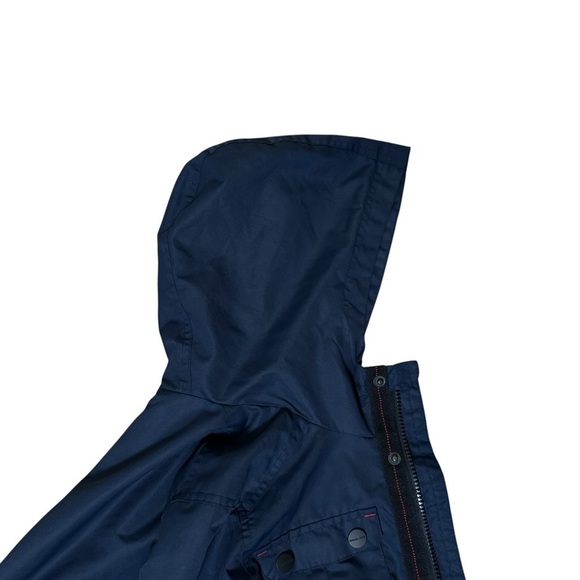 Michael Kors Rain Jacket Blue Red Hooded Button Up Full Zip Boy Girl Sz 10-12 - Picture 6 of 11